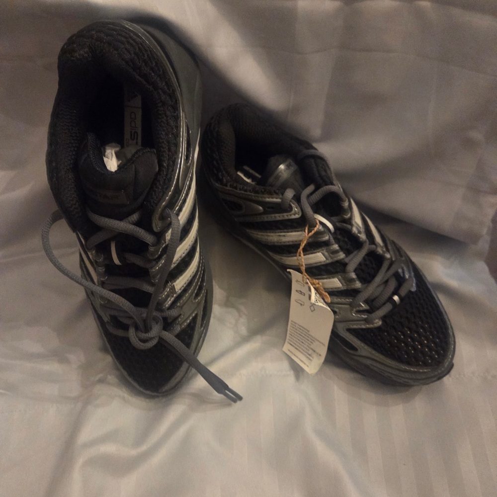 Adidas Black and Silver Athletic Shoes lg